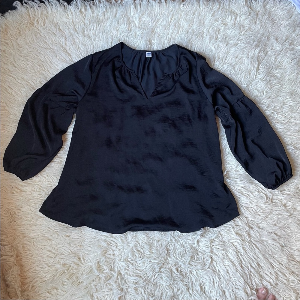 Silky Black Goth Top Sz XXL